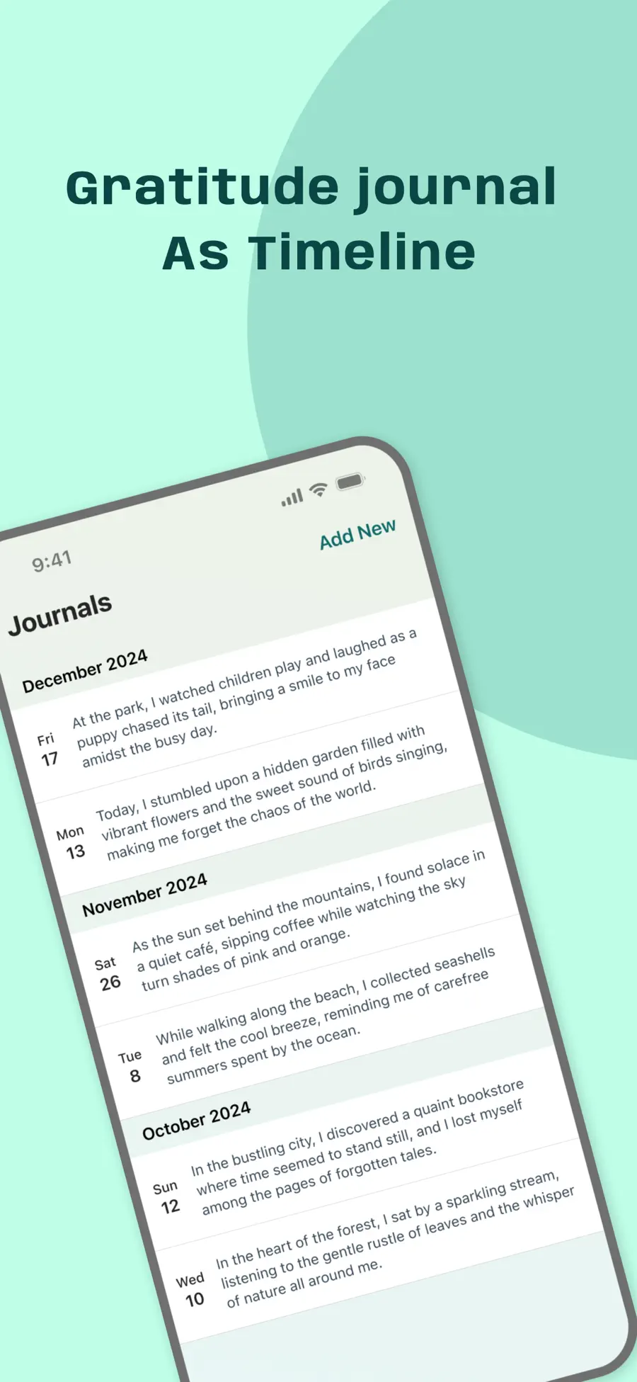 Guided journal entry with a daily prompt